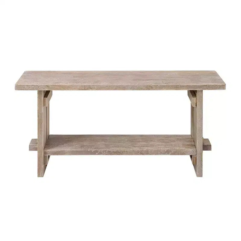 Set panca e attaccapanni con mensola in legno di mango Driftwood da 100 cm (2 pezzi)