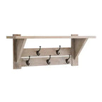Set panca e attaccapanni con mensola in legno di mango Driftwood da 100 cm (2 pezzi)