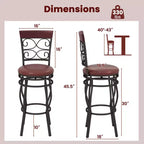 Sgabelli da bar girevoli rotondi vintage, set da 2
