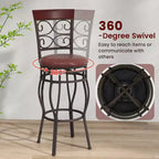 Sgabelli da bar girevoli rotondi vintage, set da 2