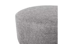 Pouf rotondo in lino grigio con gambe in legno - 1 posto a sedere