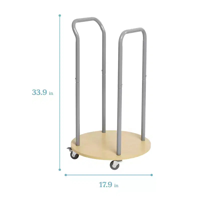 Carrello portacuscini mobile argento con ruote piroettanti, contiene fino a 12 cuscini