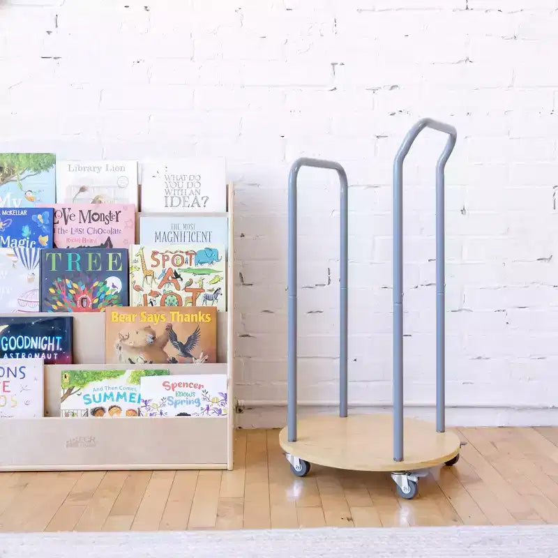 Carrello portacuscini mobile argento con ruote piroettanti, contiene fino a 12 cuscini